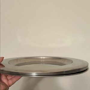 Elegant Stainless Steel SET OF 2 Charger Plates Server-ware